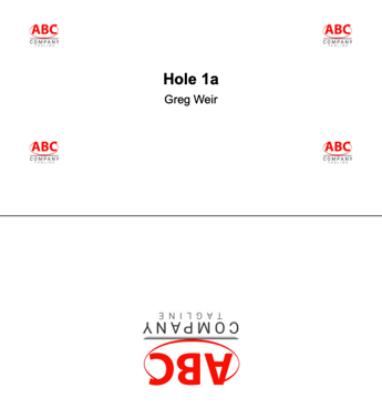 Generated Event Caddy cart sign showing golfer names and starting information.